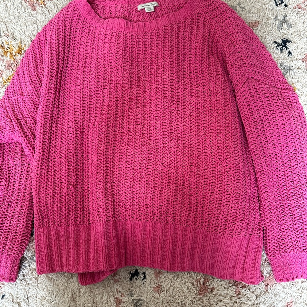 pink American eagle sweater